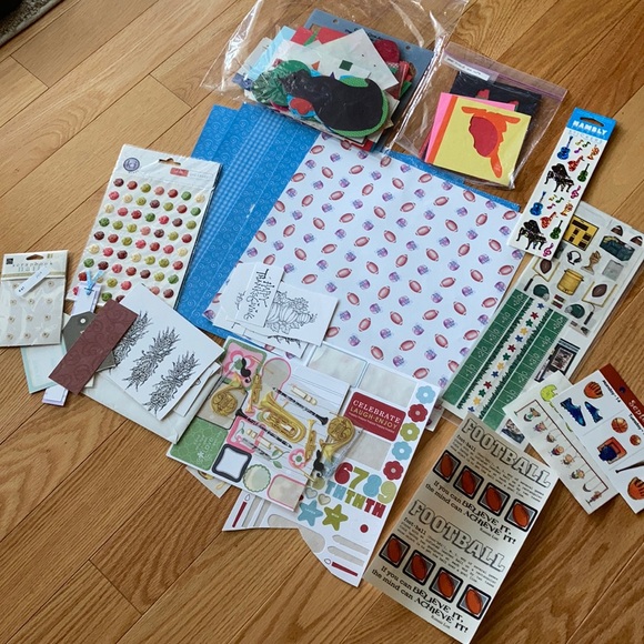 3/$10 Scrapbook paper sticker cutouts & football